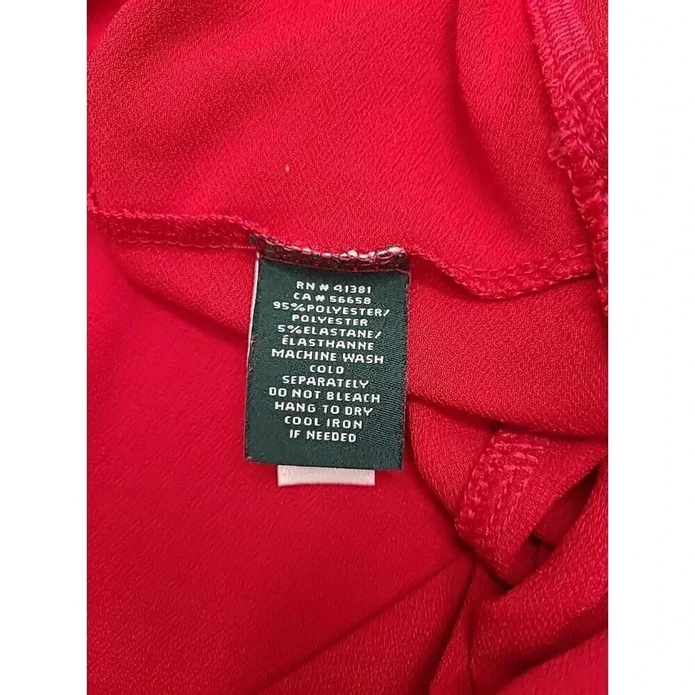 Lauren Ralph Lauren Tunic Blouse Women's Size Large Red - Picture 5 of 8